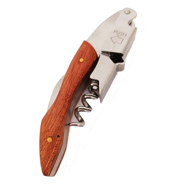 Korkociąg kelnerski z drewnianą rączką - obrazek 2