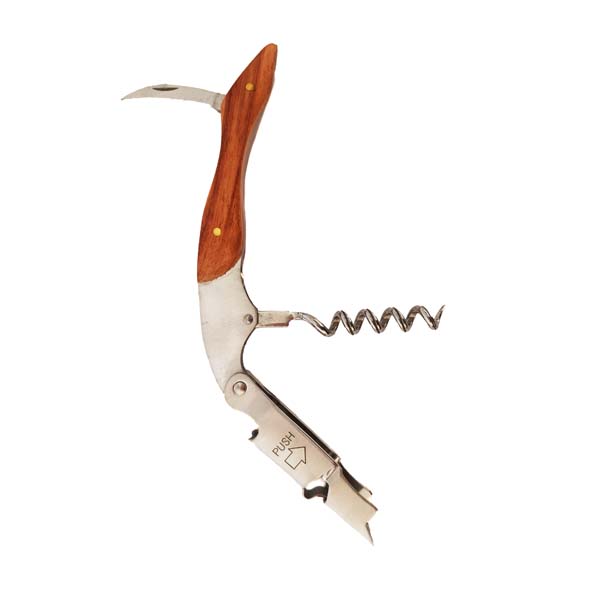 Korkociąg kelnerski z drewnianą rączką - obrazek 3